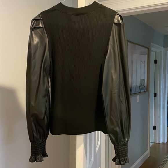 Anthropologie Dolan Faux leather sweater top - Picture 8 of 8